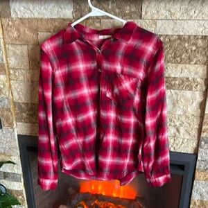 Maurice’s plaid button up - medium